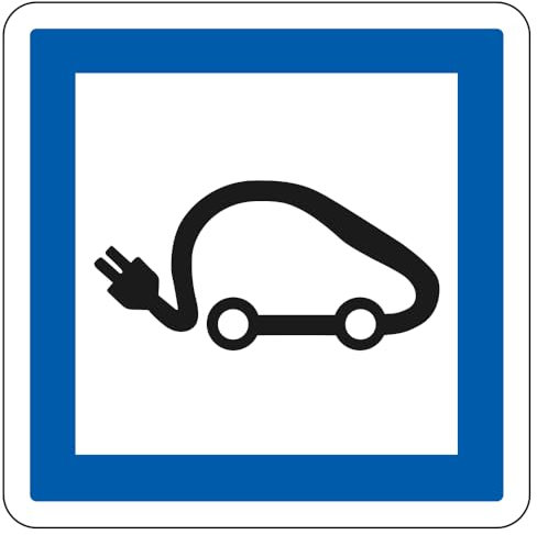 Signalétique.biz France - Panneau d'indication des services Poste de recharge de véhicules électriques CE15i Signalisation Carré Fond blanc ECOLIGN Panneau Securite Routiere - Gamme Ecolign - 350 mm
