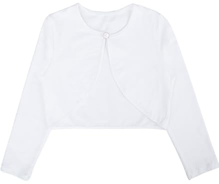 BALAYSIER Ballett Jacke für Mädchen Langarm Ballettjacke Kinder Rundhalsausschnitt mit Knöpfen Tanztops für Tanztraining Gymnastik