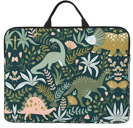 VXXNlnn Housse de protection pour ordinateur portable 14 avec poignée pour ordinateur portable - Motif paillettes argentées brillantes, Adorable dinosaure., Taille unique