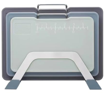 Osmond Kitchen Cutting Board Set with Stand and Scale Marking 3 Sizes for Efficient Chopping A