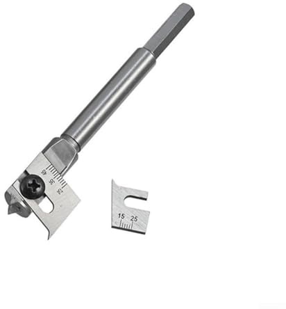 Laymotric Verstellbares Spaten-Bit-Set mit 15–45 mm und 22–75 mm erweiterbaren Flachholzbohrern, Hartstahl, Sechskantschaft, Bohrwerkzeuge für präzise Holzbearbeitungslöcher in (15–45 mm)