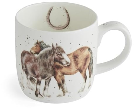 Royal Worcester Wrendale Deigns Side By Side - Tazza in ceramica con cavallo, 0,3 l