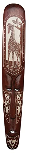 Unbekannt Schöne 100 cm Wand Maske Maori Tribal Giraffe Holz Afrika Maske91