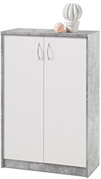 möbelando Kommode Beistellschrank Anrichte Standschrank Holzkommode Schrank Olli II Beton/Weiß