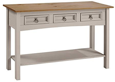 Corona Furniture Corona Grey Wax 3 Drawer Console Table