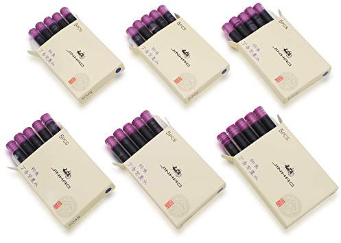 30pcs JINHAO Ink Cartridges Fountain Pen Refills for JINHAO and Baoer Pen Standard Size (Bluish Violet)