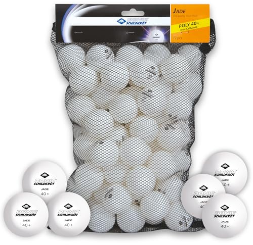 Schildkröt Donic Tischtennisball Jade, Poly 40+ Qualität, 72 STK. im Meshbag, Weiß