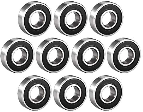 VOARGE 10pcs Mehrzweck-Kugellager Gummidichtung Rillenkugellager 6001-2RS 12x28x8mm, Rillenkugellager, Karbonstahl, doppelt versiegelt