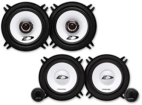 Mediadox Front/Heck 13cm/130mm Auto Lautsprecher/Boxen/Speaker Komplett-Set von Alpine kompatibel mit BMW