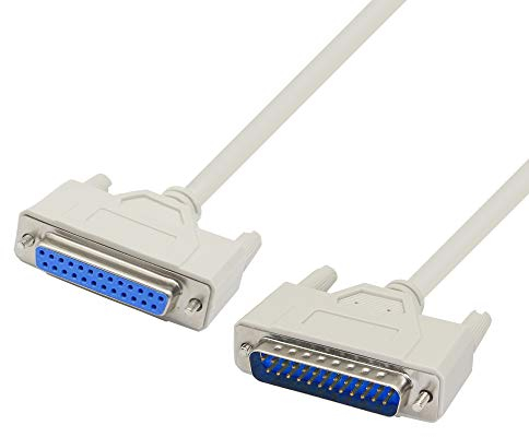 PNGKNYOCN Cable de impresora paralelo macho y hembra db25 de 4,5 pies para conectar computadoras e impresoras con interfaz hembra db25