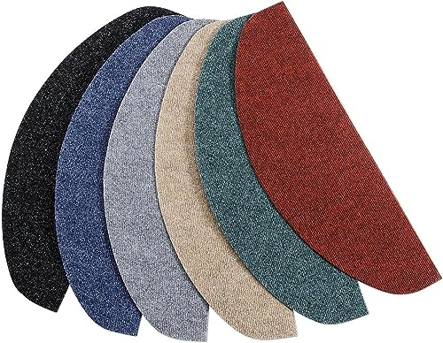 Floordirekt Stufenmatten Leipzig - Treppenmatten halbrund, rutschfest & selbstklebend - Treppenteppich für innen - Matten für Treppenstufen - Treppenschoner in 5 Farben - Treppe Teppich (Beige)