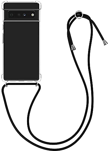 kwmobile Necklace Case kompatibel mit Google Pixel 6 Pro Hülle - Silikon Cover mit Handykette - Band Handyhülle Transparent