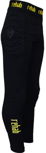 Rehab - Torwart Profi Unterziehhose gepolstert - Lange Protektionshose für Torhüter Underwear - Größe 128-XXL - schwarz