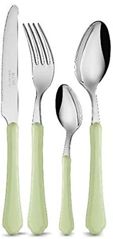 Neva Posateria Creativa Set posate per 6 acciaio da 24 pezzi romantica verde polveroso