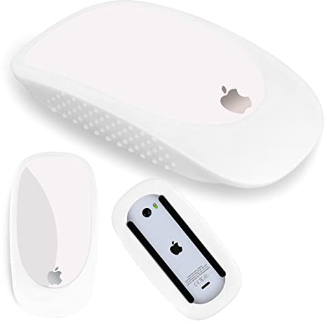 AKSHFETH Silikon-Schutzhülle für Apple Magic Mouse 1 & 2, iMac Magic Mouse, Anti-Drop-Schutzhülle (weiß)