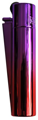 Clipper Metall Gas-Feuerzeug (Gradient Purple) mit SOFORTGRAVUR +VORSCHAU: Gravur inklusive (Gasfeuerzeug, nachfüllbar)