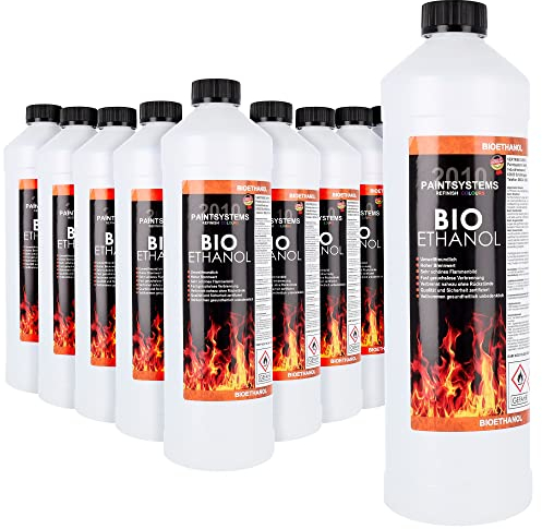 PAINTSYSTEMS REFINISH COLOURS Bio Alkohol 100% 2 x 5 Liter - BIOETHANOL für Alkohol-Kamine, Tischfeuer, Ethanolkamine, Alkoholbrenner, Terrassenfeuer, Raumfeuer, Standfeuer oder Gartenfeuer