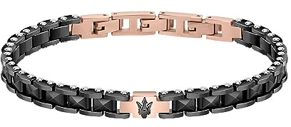 Ceramic Herren Armband aus Stahl, Keramik,IP schwarz,IP RG - JM422ATZ13