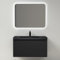 Mai & Mai Meuble de Salle de Bain Suspendu 90x48x50cm avec Tiroir et Lavabo Meuble sous Lavabo Noir Mat Ancona