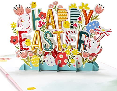 CUTPOPUP Osterkarten, Ostergrußkarten 3D, Geburtstagskarte, Muttertagskarte, Pop Up 3D Grußkarte (Happy Easter Text) US8-16DE