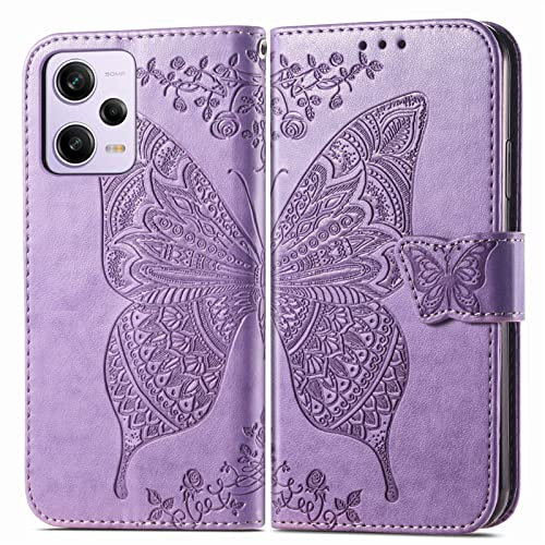 Handyhülle für Xiaomi Redmi Note 12 Pro Hülle Redmi Note 12 Pro | Book Case Flip Tasche mit Magnet Kartenfach Standfunktion | Flieder