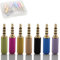 RUNCCI-YUN 7Pcs Entrada Jack 3.5mm Macho para Soldar Estéreo Entrada Minijack Conector Soldadura 3.5mm Enchufes Estéreo TRRS Macho 4 Polos para Auriculare