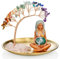 ZenBless Kristallbaum, 7 Chakra-Heilkristalle, Baum, Gaia Te Fiti, Aufbewahrungstablett, Yoga, Meditation, Zen, Heimdekoration, Figur, Ornament, Dekoration, Feng Shui, Reichtum, Glück (Mutter Erde,