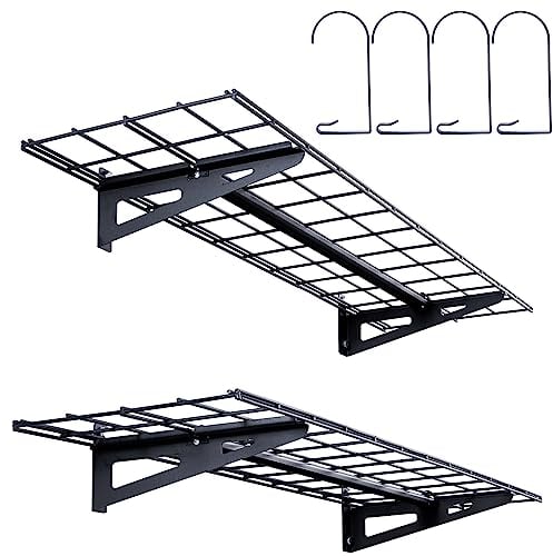 VEVOR Estantes Flotantes de Pared para Garaje, 122 x 30,5 cm, Juego de 2 Piezas, Gran Superficie Útil, Carga de 227 kg por Estante Colgante de Metal para Herramientas, para Tiendas, Garajes, Almacenes