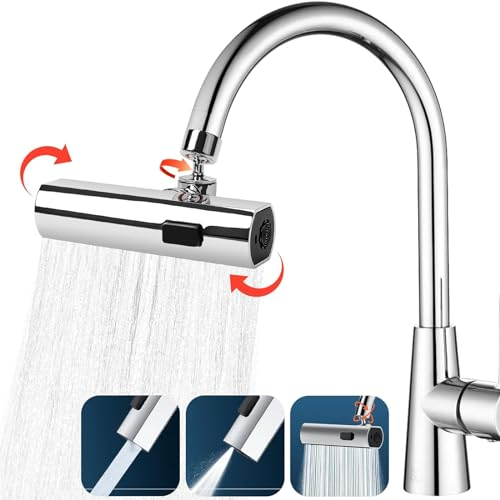 Neuer Wasserfall-Küchenhahn, 360° Drehung Wasserfall Wasserhahn Küche, Spritzwassergeschützte Verlängerung Wasserhahn, Hochdruck Küchenarmatur, Spültischarmatur Küche für Küche Spülbecke