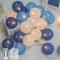 Ciskotu Baumwollkugeln Lichterkette Batteriebetrieben, 20 LED Dimmbar Cotton Ball Lichterkette mit Fernbedienung, LED Kugeln Lichterkette Innen für Kinderzimmer Weihnachten Hochzeit Party(Blau)