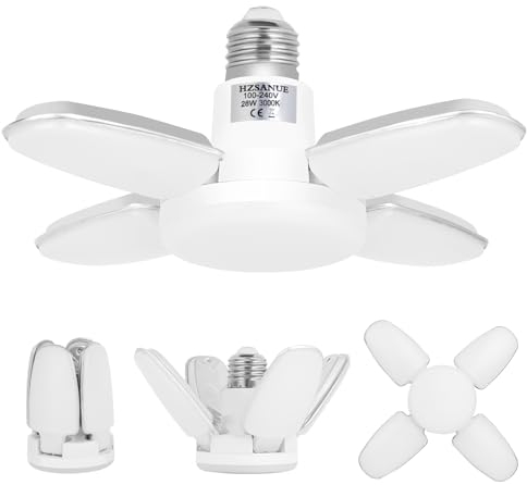 HZSANUE LED Garage Lampen 28W,E27 Edison Schraube Leuchtmittel,3000K Warmweiß, 3100Lm,300W Glühlampen Äquivalent,Nicht Dimmbar, 2er-Pack