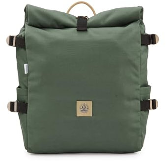 The BlueWave Collective - Re.32 Cycle | Rolltop Laptop-Rucksack bis zu 15,6 Zoll - Recyceltes Plastik - Rucksack 20 bis 28 L - Wasserdicht und langlebig - Grün