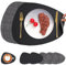 Chitomars Tischsets Kunstleder und Untersetzer, Tischsets Abwaschbar Doppelseitigen rutschfest Platzsets Rund Lederoptik Platzdeckchen Teller Untersetzer (6er Set, Grau Schwarz)