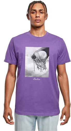 Mister Tee Herren T-Shirt Ballin 2.0 Tee, T-Shirt mit Fotoprint für Männer, Regular Fit, Streetwear, Ultraviolet, XS