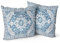 Snylcce 2er Set Kissenbezüge Boho Design Blau Monaco & Persien 50x50 cm Kissenbezüge aus weichem Material für Gartensofa, Sofa, Bett - Zierkissenbezüge 20x20 Zoll