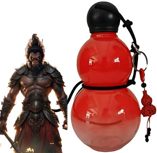Sun Wukoug Gourde – Bouteille d'eau de sport d'inspiration rétro chinoise de 900 ml pour salle de sport, durable et attrayante, compagnon de voyage parfait pour les fans de mythe Wu Koug Game (rouge)