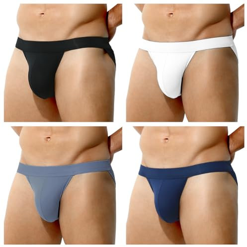 Casey Kevin Homme Slips Sexy Chic Sportif Respirant sous-Vêtement Confort Micro Underwear Taille Basse Slip Lot de 4
