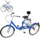 OUBUBY 24 Zoll Dreirad für Erwachsene Faltbar Erwachsene 7 Gang Dreirad Fahrräder aus Kohlenstoffstahl mit Einkaufskorb & 3 Räder Fahrrad für Erwachsene von 160-180CM, Max 120KG (Blau)