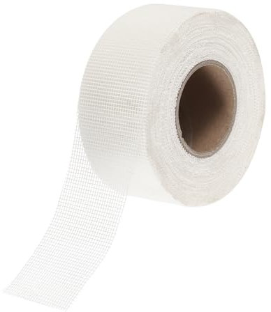 QUARKZMAN Ruban à Maille en Fibre de Verre Ruban Adhésif 5cm x 25M Maille en Fibre de Verre Autocollant pour la Réparation des Fissures dans les Murs (1 Pcs, Blanc)