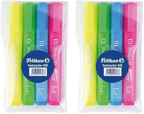 Pelikan 438/4 Textmarker, farbig sortiert, 4 Stück (Packung mit 2)