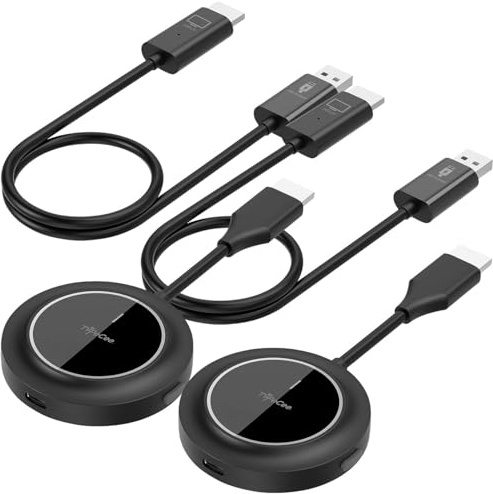 TVPeCee Dongle: 2er-Set Wireless HDMI-Funk-Adapter, Sender & Empfänger, 1080p, 5 GHz (HDMI Funkübertragung, Wireless Dongle, LAN)