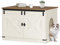 Hzuaneri Cat Litter Box Enclosure, Hidden Litter Box Furniture with Detachable Dividers, Reversible Entrance Left or Right Side, Wooden Cat House, 80 x 50 x 54 cm, Rustic Brown and White CB86614X