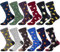 WeciBor Lot de 12 paires de chaussettes pour homme en coton peigné sans coutures confortables et respirantes, Noir/Bleu/Rouge/Gris/Multicolore Alimentaire 12SW, 43-46