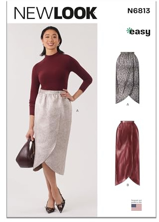 New Look Sewing Pattern UN6813A Misses' Wrap Skirt in Two Lengths A (S-M-L-XL)