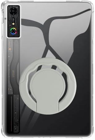 Shantime Tablet Hülle und Ständer Halterung Kompatibel mit Zte Nubia Red Magic Gaming Tablet Pro 10.9 2024, 2-in-1 Stoßfeste TPU Hülle und 360° Drehbarer Ring Griff Bügel(Durchsichtig)