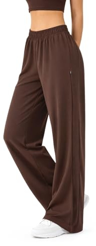SMILODOX Jogginghose Jora Damen, Wide Leg High Waist Trainingshose mit Gerippter Seitenstruktur, elastischem Bund, weiches fließendes Material, Loose Fit Sporthose, Lange Freizeithose, Gym & Homewear