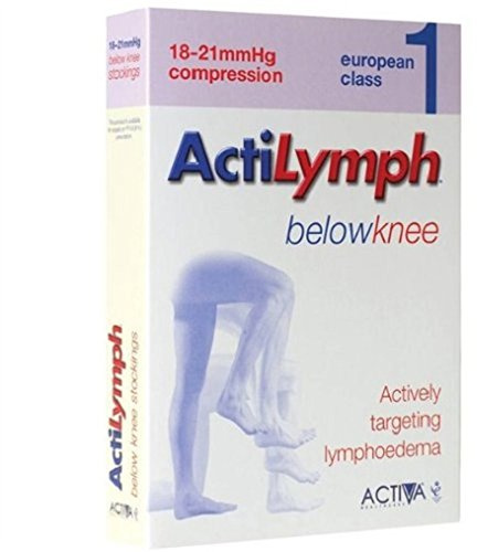 Actilymph Class 1 Standard Below Knee Open Toe Compression Stockings, X-Large, Sand