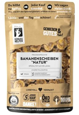 Bremer Gewürzhandel BIO Bananenscheiben, getrocknet, ohne Zuckerzusatz & ungeschwefelt, 180g