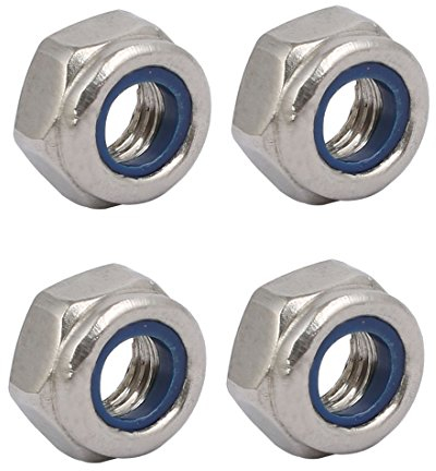 sourcing map 4pcs Tuercas de bloqueo izquierdo M6 x 1 mm de rosca Métrica de acero inoxidable 304