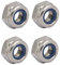 sourcing map 4pcs Tuercas de bloqueo izquierdo M6 x 1 mm de rosca Métrica de acero inoxidable 304
